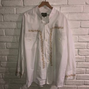 Rositas Western Wear Men Charro Shirt White 4XL